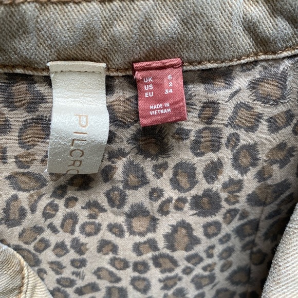 Pilcro Button-Front Mini Dress Tan Women’s Size 2 - Picture 7 of 8